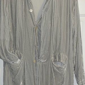 CP SHADES ‘Morgan’ Jacket. Silver velvet. Size Small